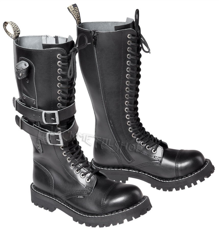 glany STEEL - BLACK (20-dziurkowe) z suwakiem + 1x2 klamry KNIFE-42