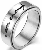 Pierścionki - Srebrny Pierścień Sygnet i am enough Silver Ring - miniaturka - grafika 1