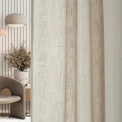 Zasłony - Zasłona na taśmie marszczącej strukturalna beżowa 140 x 280 cm 1 szt. - miniaturka - grafika 1