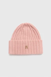 Tommy Hilfiger czapka z domieszką wełny kolor różowy - Czapki damskie - miniaturka - grafika 1