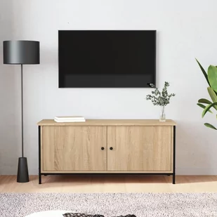 Szafka pod TV, dąb sonoma, 102x35x45 cm materiał drewnopochodny Lumarko! - Szafki RTV - miniaturka - grafika 1