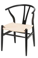 Fotele i krzesła biurowe - D2.Design Krzesło Wicker czarne 74091 - miniaturka - grafika 1