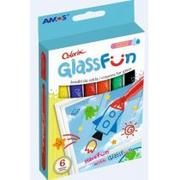 Przybory szkolne - Amos Kredki do szkła fun glass GF6P 6 kolorów AA211AMO - miniaturka - grafika 1