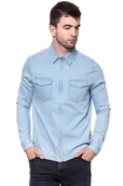 Koszule męskie - Wrangler, Koszula męska, Shacket Light Indigo W5A031D4E, rozmiar S - miniaturka - grafika 1