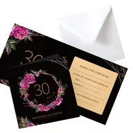 Kartki okolicznościowe i zaproszenia - Zaproszenia na 30 urodziny boho, 10szt (+koperty) - miniaturka - grafika 1
