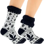 Skarpetki męskie - Ciepłe Męskie Skarpetki Zimowe MARICHUANA 41-46 - miniaturka - grafika 1
