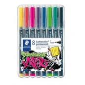 Foliopisy - Staedtler Foliopis Lumocolor ART F wodoodporny 8 kolorów - - miniaturka - grafika 1