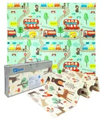 Maty edukacyjne - Humbi Dwustronna Składana Mata Edukacyjna Z Pianki Xpe 200X180X1 Las Uliczki - miniaturka - grafika 1