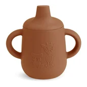 Kubki dla dzieci - Nuuroo silikonowy kubek niekapek z ustnikiem KOALA GIRAF Caramel Cafe - miniaturka - grafika 1