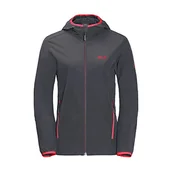 Kurtki damskie - Jack Wolfskin Damska kurtka softshell Turbulence czarny hebanowy L - miniaturka - grafika 1