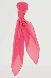 Apaszki i szaliki damskie - Mango apaszka Blissi damska kolor różowy gładki - grafika 1