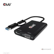 Adaptery i przejściówki - CLUB3D CSV-1611 adapter kablowy 0,22 m USB Type-C HDMI + VGA (D-Sub) Czarny - miniaturka - grafika 1