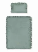 Pościel dla dzieci - Pościel 90x120 miętowa dziecięca jednobarwna z falbanką Mayamoo - miniaturka - grafika 1