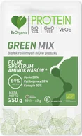Odżywki białkowe - Beorganic Białko Roślinne BIO Green Mix 64% Protein (Dynia, Ryż Brązowy, Konopia) Aminokwasy 250 g VEGE BeOrganic brg-029 - miniaturka - grafika 1