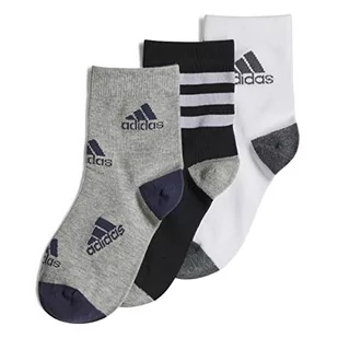 adidas, Skarpety graficzne 3 pary, Skarpetki, Heather Czarny/Czarny/Średni Szary, L, Unisex-Dziecko - Skarpetki damskie - miniaturka - grafika 1