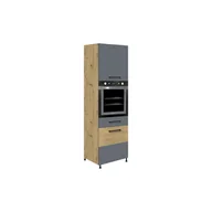 Szafki kuchenne - Szafka Dolna Wysoka Słupek Pod Zabudowę Piekarnika 60 cm 20D Infinity Gray Fadome Dąb Sonoma, Basic, h 10cm - miniaturka - grafika 1