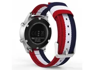 Akcesoria do smartwatchy - Pasek Welling nylon do Samsung Gear S3 /watch 46mm czerwono biało granatowy (22mm) - miniaturka - grafika 1