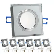 Oprawy, klosze i abażury - Zestaw 6x oprawa halogenowa przeźroczysta LUMO8N + LED GU10 5W neutralna - miniaturka - grafika 1