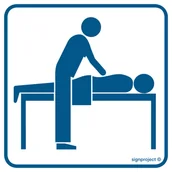 Systemy ekspozycyjne i znaki informacyjne - RC017 MASAŻ, FN - FOLIA SAMOPRZYLEPNA; (200X200MM) - miniaturka - grafika 1