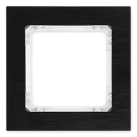 Klawisze i ramki - Karlik Ramka pojedyncza Deco metal - czarny szczotkowany, biały - miniaturka - grafika 1