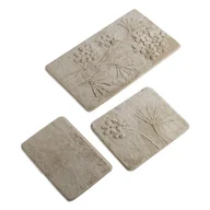Dywaniki łazienkowe - Zestaw 3 beżowych dywaników łazienkowych Flowers - miniaturka - grafika 1