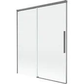 Parawany nawannowe - Mexen Rox parawan nawannowy 2-skrzydłowy rozsuwany 140 x 150 cm, transparent, gun metal - 8C9-140-001-95-00 - miniaturka - grafika 1