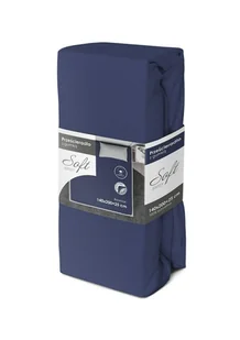 Prześcieradło jersey z gumką soft 140x200 granatowe na materac 25 cm - Prześcieradła - miniaturka - grafika 1