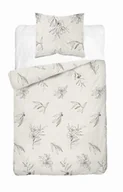 Pościel - Detexpol Pościel satynowa 140x200 kremowa kwiaty 4916 B z jedną poszewką Home Satin 80 - miniaturka - grafika 1