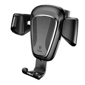 Uchwyty samochodowe do telefonów - Baseus Gravity Car Mount grawitacyjny uchwyt samochodowy na kratkę wentylacyjną nawiew na telefon 4-6" czarny (SUYL-01) - miniaturka - grafika 1