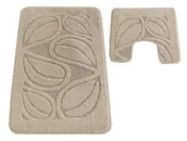 Dywaniki łazienkowe - Nowoczesny zestaw beżowych chodniczków łazienkowych D6-F77 - miniaturka - grafika 1