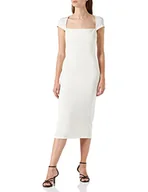 Sukienki - PINKO Damska sukienka z neoprenu Astrid Fluid Cocktail, Z05_biało-biała, 32 - miniaturka - grafika 1