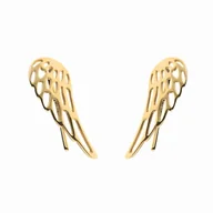 Kolczyki - Srebrne kolczyki pozłacane nausznice skrzydła anioła 2,4 cm - miniaturka - grafika 1