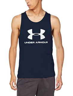 Koszulki sportowe męskie - Under Armour Męska koszulka bez rękawów z logo w stylu sportowym - grafika 1