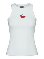 Koszulki i topy damskie - Pieces Top "May" w kolorze białym - miniaturka - grafika 1