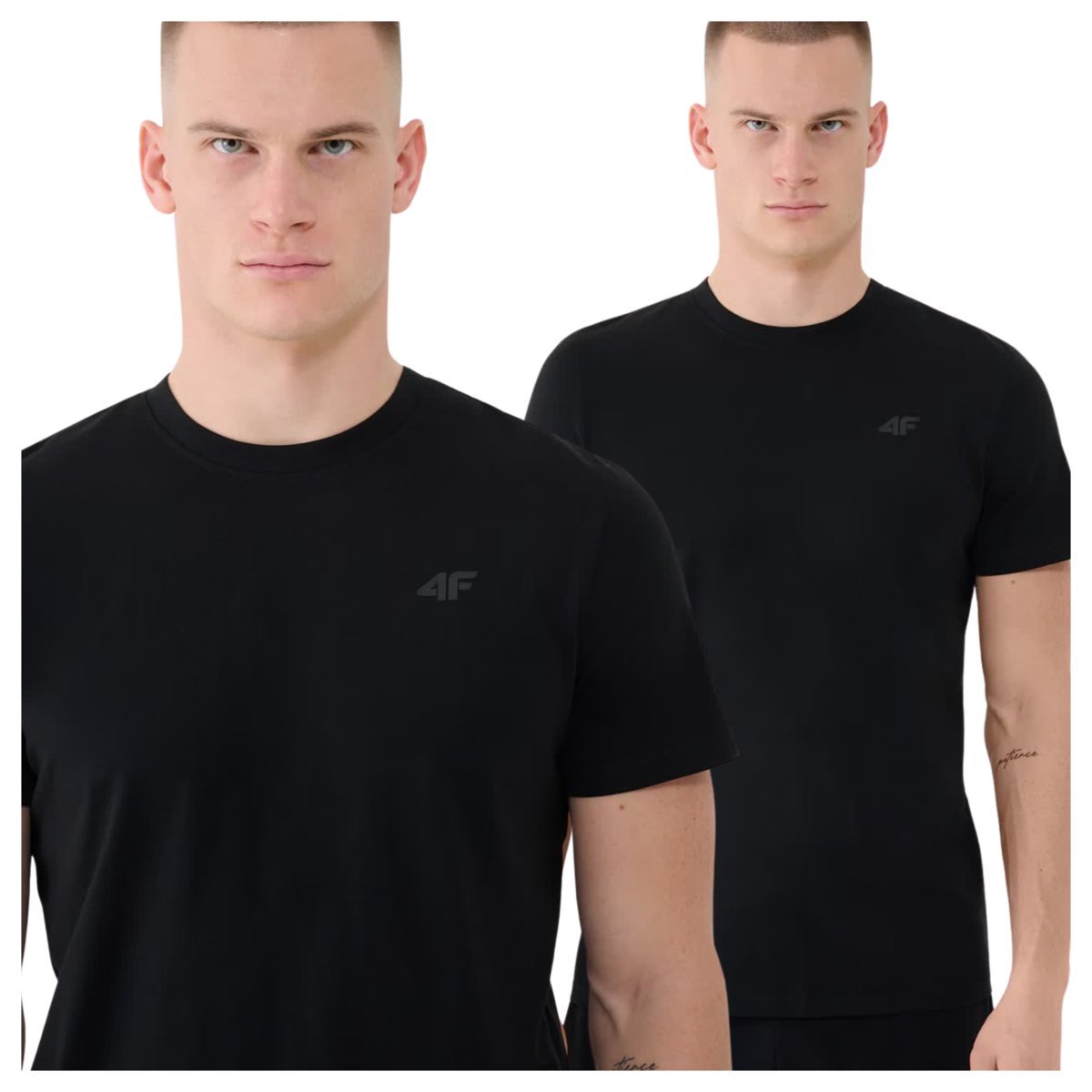 Koszulka męska bawełniana 4F 4FWMM00TTSHM2256-20S Czarny Roz. 3XL