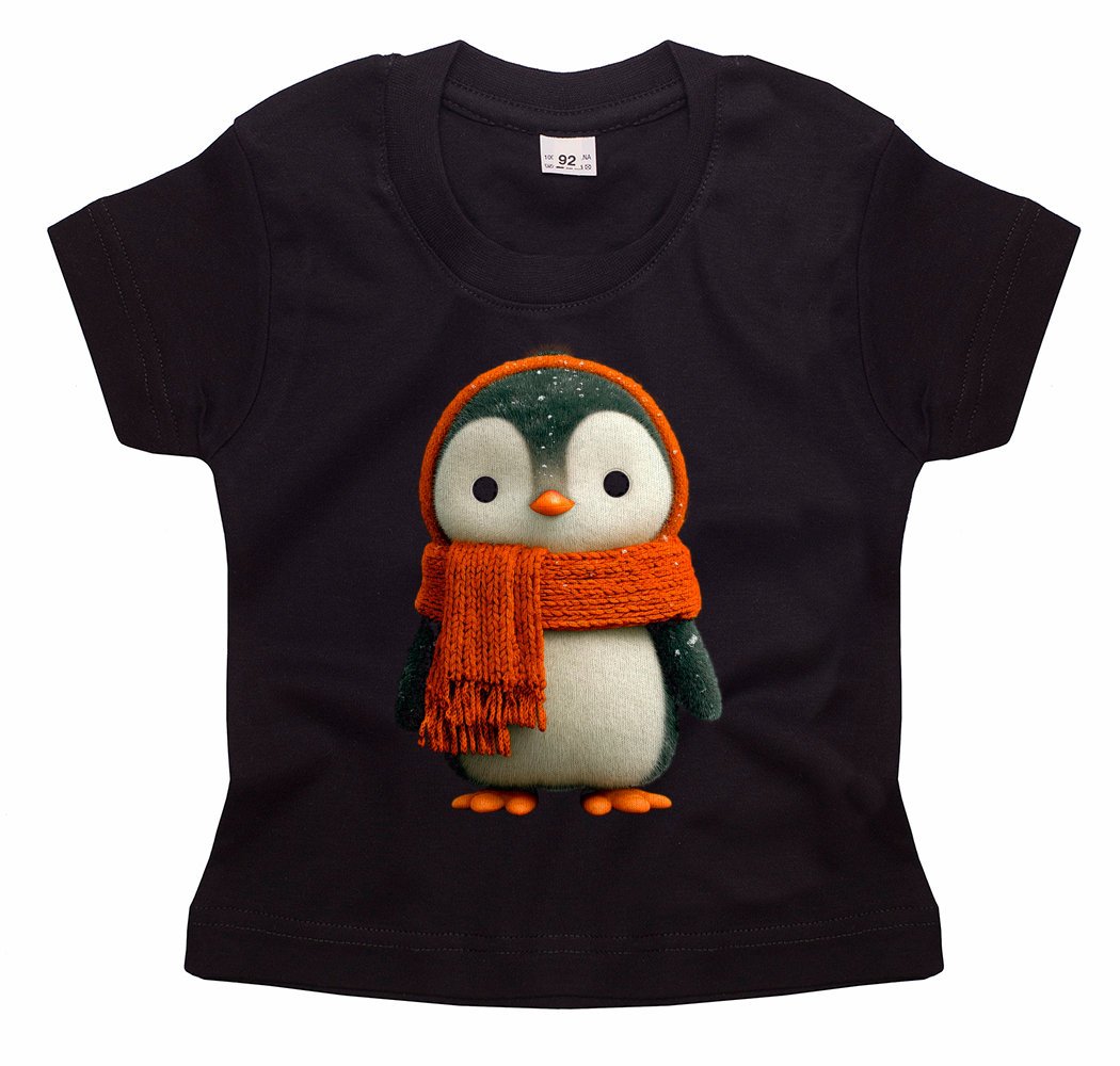 Koszulka dziecięca Słodki Mały Pingwin W Szaliku Zima Śnieg Święta 98/104