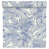 Tapety - Tapeta liście biało-niebieska winylowa na flizelinie - miniaturka - grafika 1