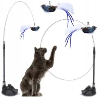 Zabawki dla kotów - ZABAWKA DLA KOTA KOTÓW WĘDKA INTERAKTYWANA Z PRZYSSAWAKĄ RUCHOMA PTASZEK - miniaturka - grafika 1