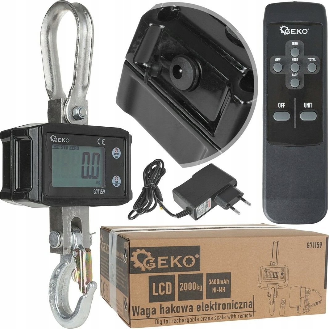 Geko Waga hakowa elektroniczna z pilotem 2000kg 5
