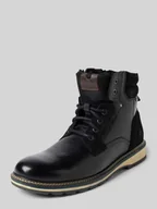 Botki męskie - Kozaki sznurowane z detalem z logo - miniaturka - grafika 1