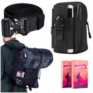 Nerki - Plecak Turystyczny 35L Czarny Saszetka Cargo Pas Wojskowy Parciany 120 cm - miniaturka - grafika 1
