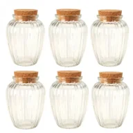 Pojemniki kuchenne - Excellent Houseware Zestaw szklanych pojemników 6 x 280 ml - miniaturka - grafika 1