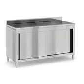 Stoły gastronomiczne - Stół roboczy ze stali nierdzewnej z szafką, 1500 x 600 x 850 mm - miniaturka - grafika 1