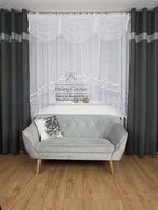 Firany - Firana gotowa z woalu zdobiona gipiurą, nowoczesne firany do salonu - miniaturka - grafika 1