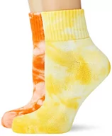 Skarpetki damskie - Urban Classics Skarpety uniseks Tie Dye Short Socks 2-pak, skarpety półwysokie dla mężczyzn i kobiet, rozmiary 35-50, pomarańczowy żółty, 47-50 - miniaturka - grafika 1