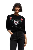 Swetry damskie - Desigual Women's Black JERS_ALMA 2000 sweter damski, XL - miniaturka - grafika 1