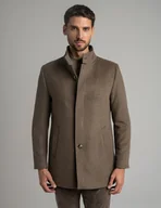Płaszcze męskie - Męski płaszcz wełniany rivara beżowy - miniaturka - grafika 1
