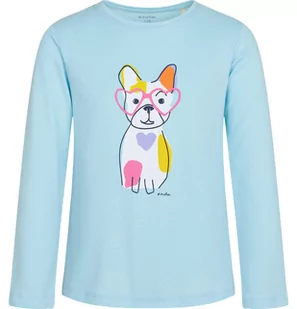 T-shirt z długim rękawem dla dziewczynki, z buldożkiem, niebieski, 3-8 lat - Bluzki dla dziewczynek - miniaturka - grafika 1