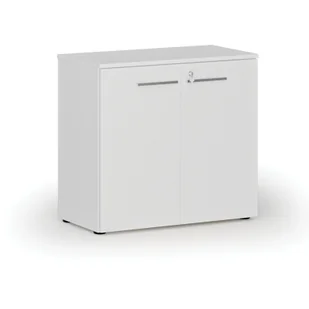 Szafa biurowa z drzwiami PRIMO WHITE, 740 x 800 x 420 mm, biały - Szafy biurowe - miniaturka - grafika 1