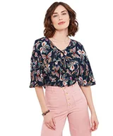 Koszulki i topy damskie - Joe Browns Damski top z falbanką na lato z nadrukiem motyla, wielokolorowy, 8, multi, 34 - miniaturka - grafika 1